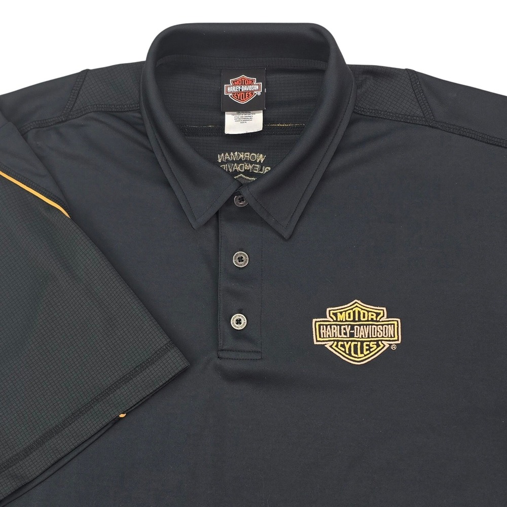 Harley-Davidson Polo Shirt Mens XL Black Performance Logo Biker Dealer Workman